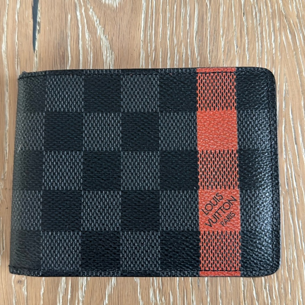 Louis Vuitton Slender Wallet black and orange